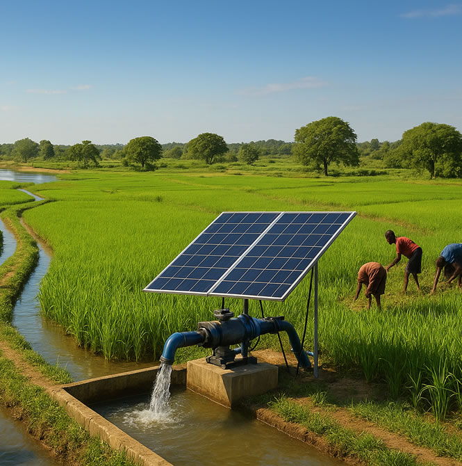 « Cultivez votre avenir avec une eau maîtrisée et une énergie propre. Faites travailler le soleil pour vous chaque jour »